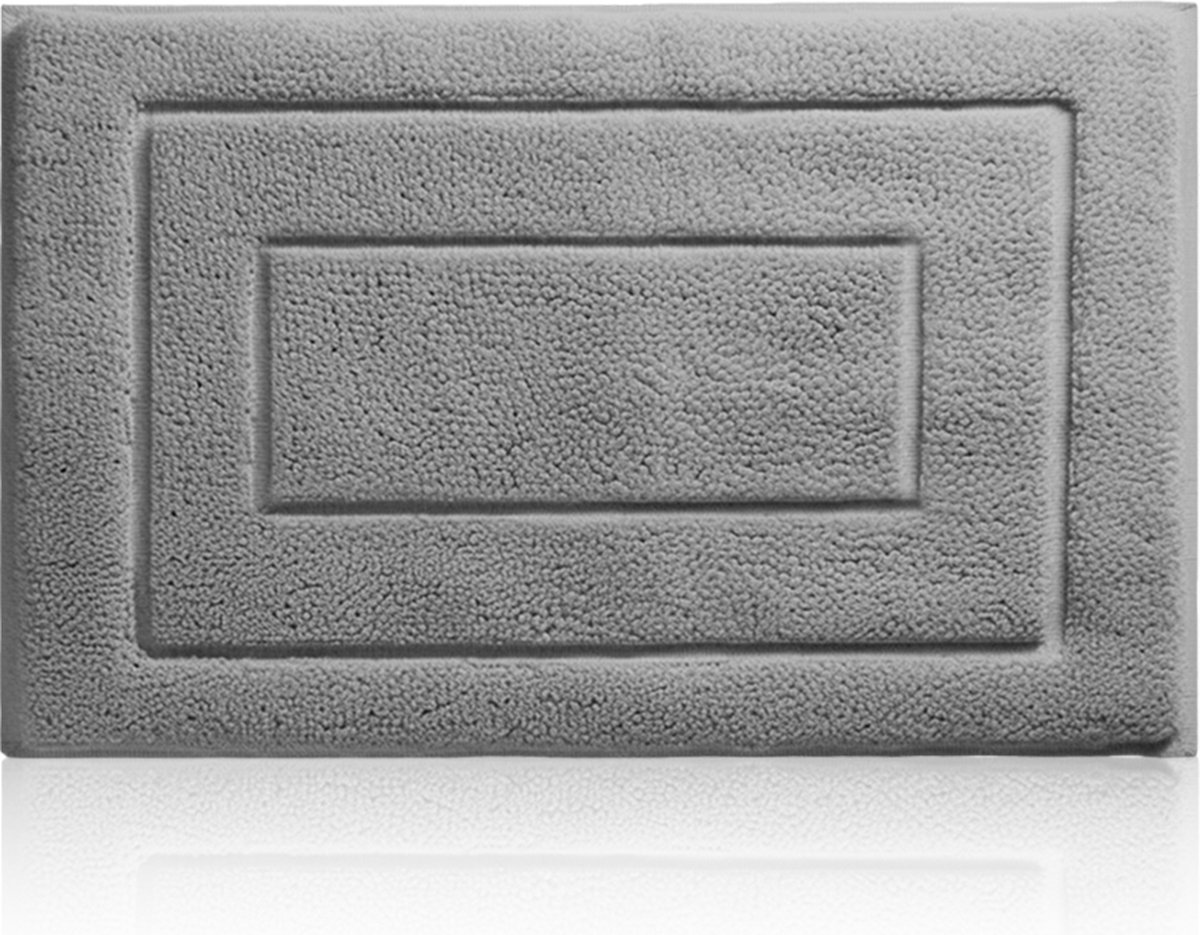 MAESON Badmat 50x80 cm - Antislip & Waterbestendig - Douchemat voor Badkamer - Grijs - Geschikt voor Douche & Bad