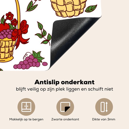 KitchenYeah® Inductie beschermer 89.6x51.6 cm - Mand - Fruit - Patronen - Kookplaataccessoires - Afdekplaat voor kookplaat - Inductiebeschermer - Inductiemat - Inductieplaat mat
