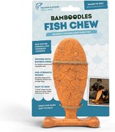 bamboodles fish shew voor honden zalmsmaak mini 9 x 14 cm tandverzorgend, honden houden ervan .ook geschikt voor puppy's