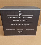 Houtskool Handel Nederland - Asian Eucalyptus 15KG - Restaurant Houtskool - Hand geselecteerd - Grote Stukken - Lange Brandduur - Perfect voor Low & slow