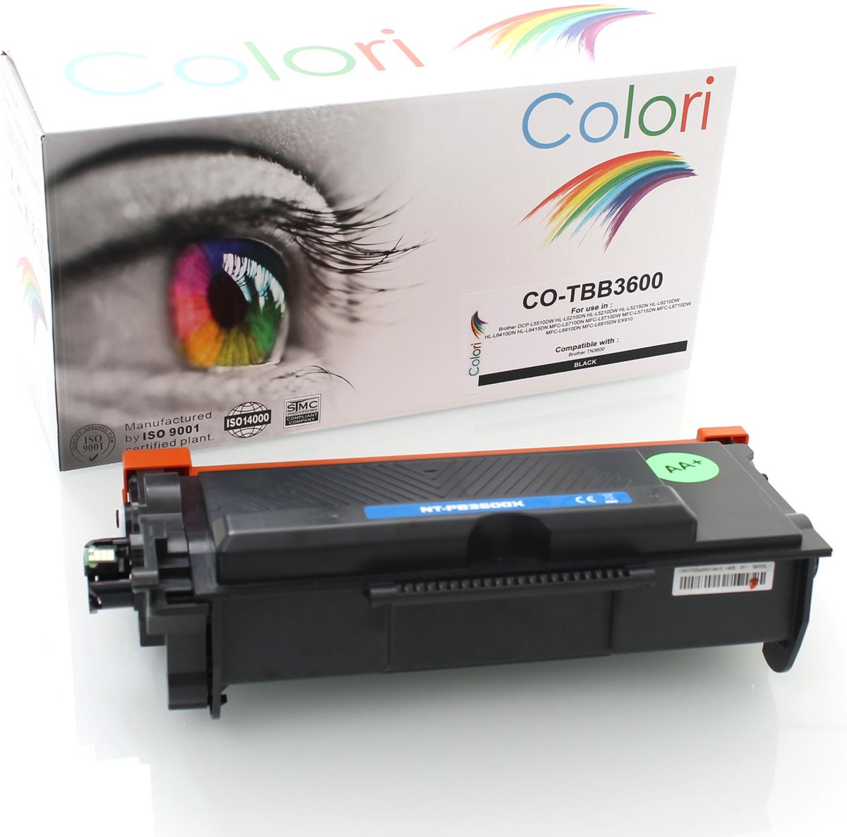 Colori huismerk Toner 3000 paginas geschikt voor Brother TN3600 HL-L5210 HL-L5215 HL-L6210 HL-L6410DN HL-L6415 DCP-L5510 MFC-L5710 L5715 L6710 L6910 L6915