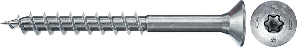 fischer spaanplaatschroef PowerFast II 3,0x40 TX verzonken kop deeldraad blauw verzinkt (200)