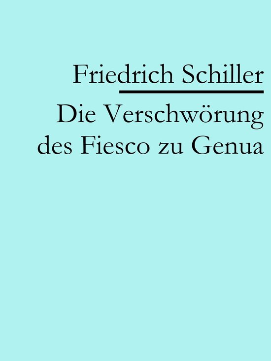 Die Verschwörung des Fiesco zu Genua - cover