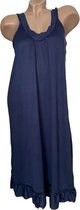 Dames nachthemd mouwloos met v hals Onesize S-L donkerblauw
