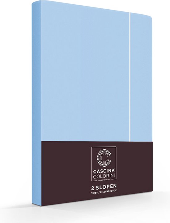 Premium Egyptisch percale katoen kussenslopen stripe blauw/wit - 65x 65 - set van 2 - meest luxe katoensoort - hogere weefdichtheid en garenfijnheid - hotelsluiting