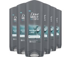 Dove Men+Care 3-in-1 Verzorgende Douchegel - Eucalyptus + Mint - 6 x 250 ml - Voordeelverpakking