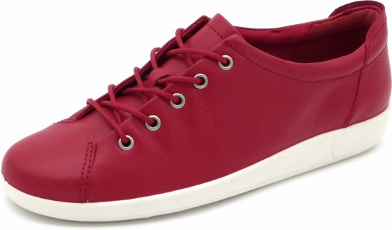 Ecco Soft 2.0 Sneakers rood Leer - Dames - Maat 39