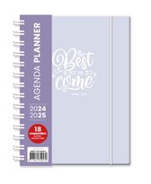 Verhaak - Planner 2024/2025 - Pastel paars - Week op 2 pagina's - 18 maanden - Hardcover - Spiraal - A5 (14,8x21)