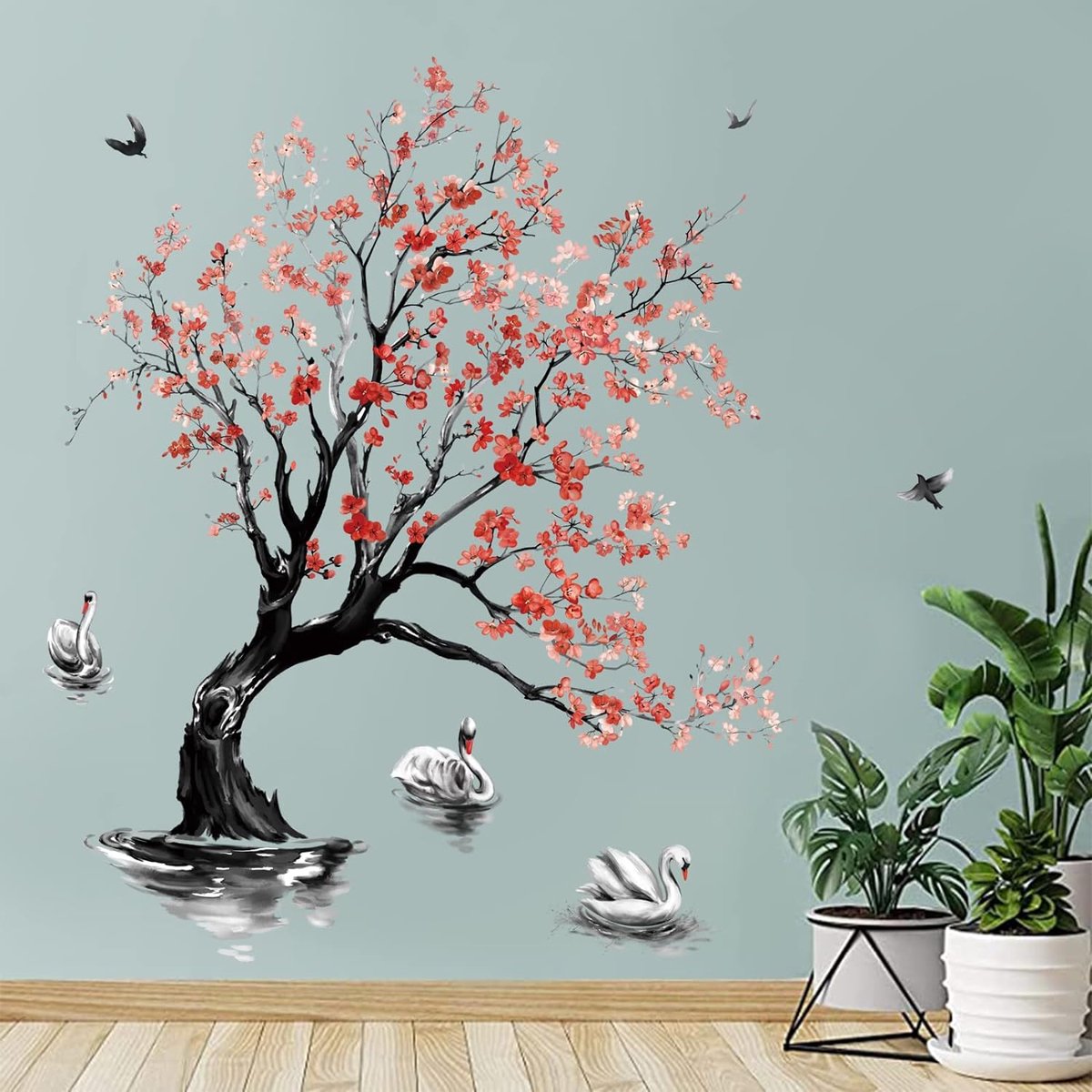 muursticker - wanddecoratie, geschikt voor woonkamer slaapkamer en bank, achtergrond 47 x 49 x 325 mill pieces of 4