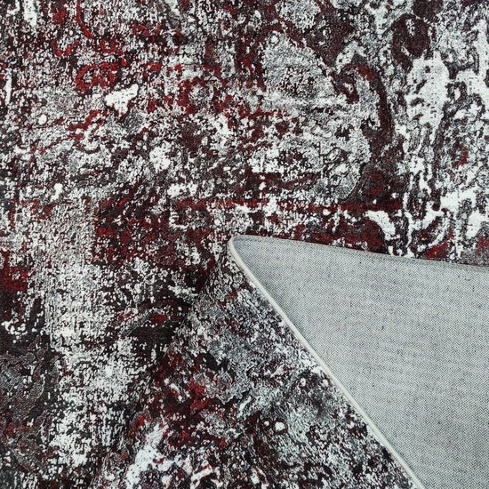 Nostalgie Abstrait Rectangle Poils Ras Tapis Lavable Antidérapant Salon Chambre Rouge - 120x160 CM
