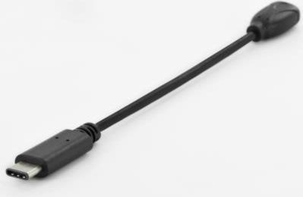 Ednet USB C / micro B USB-kabel 0,1 m USB 2.0 Micro-USB B Zwart