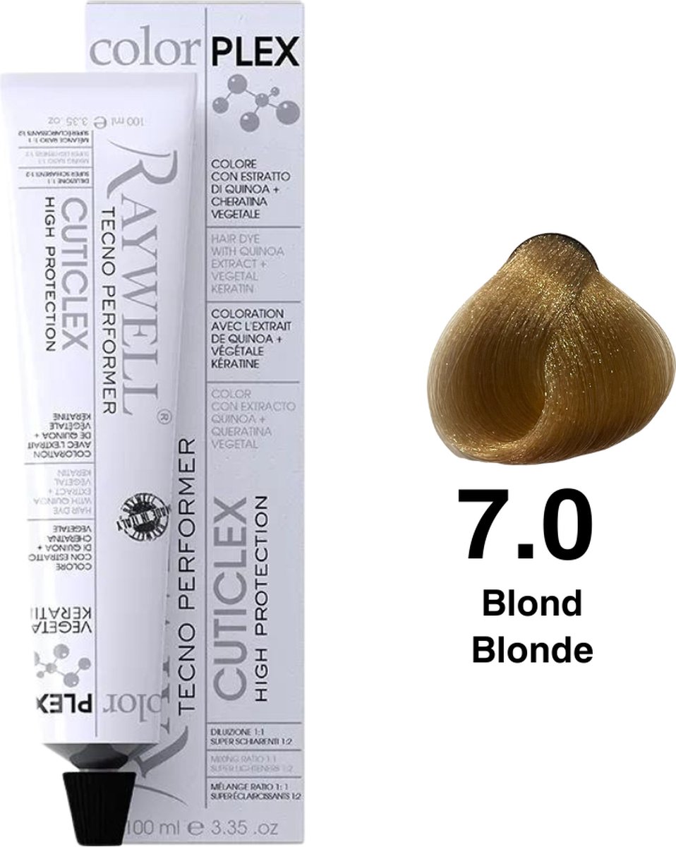 Raywell ColorPlex - Permanente HaarVerf - 7.0 - Blond -100 ml