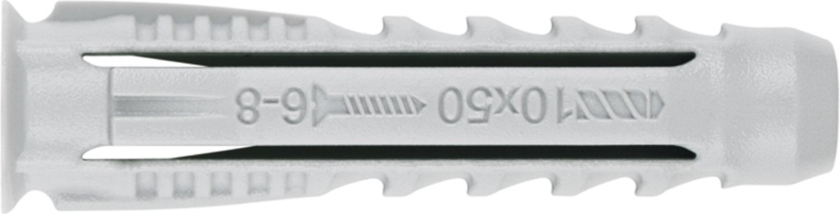 Index TN4S12 12x60 mm Nylon Plug 4 Segments - 600 stuks - schroefplug - pluggen - nylon plug