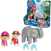 PAW Patrol Jungle Pups - Marshall avec Skye et Elephant - ensemble de figurines avec lanceur de projectiles
