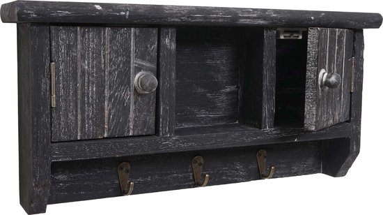 Toetsenbord MCW-A48, sleutelkastje met deurtjes, massief hout MVG-gecertificeerd ~ shabby grijs