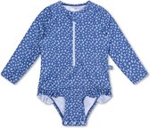 Swim Essentials UV Badpak Meisjes - Lange mouwen - Blauw Panterprint - Maat 122/128