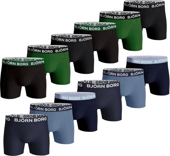 Bjorn Borg Lot de 12 boxers pour hommes - Code couleur - M