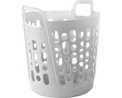 Flexibele wasmand - wit - 45 liter - kunststof - 41 x 44 x 48 cm