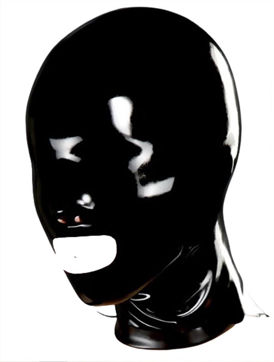 Goedkoopste Fetisj latex masker - Open mond - Kleine neus openingen -BDSM - 100 Latex - Voor maat XS S en M