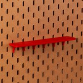 Standaard plankje vlak voor Ikea Skadis Pegboard 24x5 cm - Rood - Display