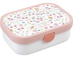 foto van Mepal lunchbox Campus Little Dutch - 750 ml - Broodtrommel met vakjes voor kinderen - Geschikt voor 4 boterhammen - Flowers & Butterflies