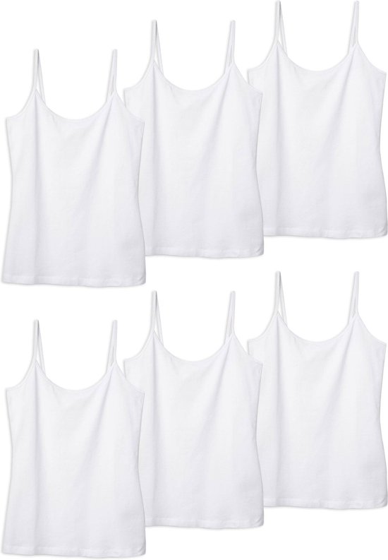 Viuma Dames V100416 6-Eco Pack Slim-Fit Basic Kort Katoen Camisole Ondergoed