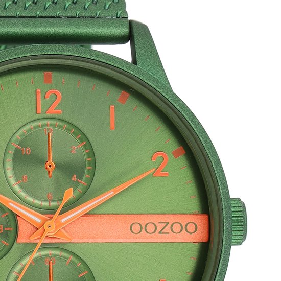 Montre OOZOO verte avec bracelet maille métal vert - C11303