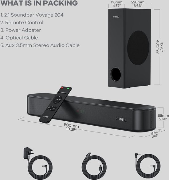 Barre De Son TV 2.1 Avec Caisson De Basse 160W - Bluetooth, HDMI - NEUVE Générique