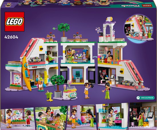 Centre commercial LEGO Friends avec 6 mini-poupées et 7 figurines d'animaux.