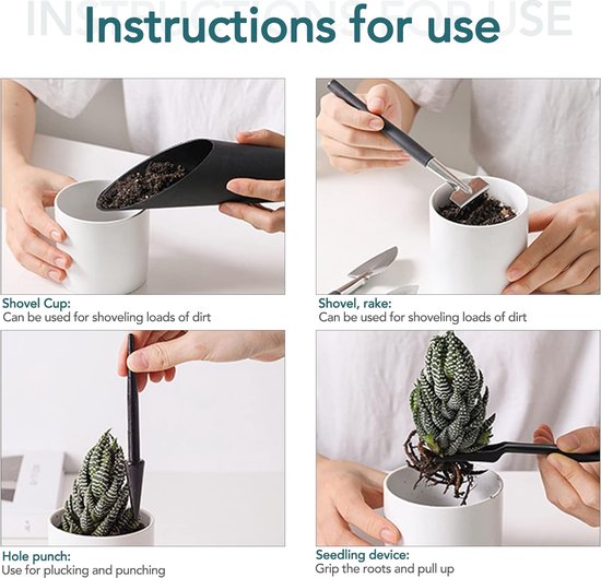 Ginyia Bonsai 4-Piece Tool Set, Multi-Purpose Bonsai Garden