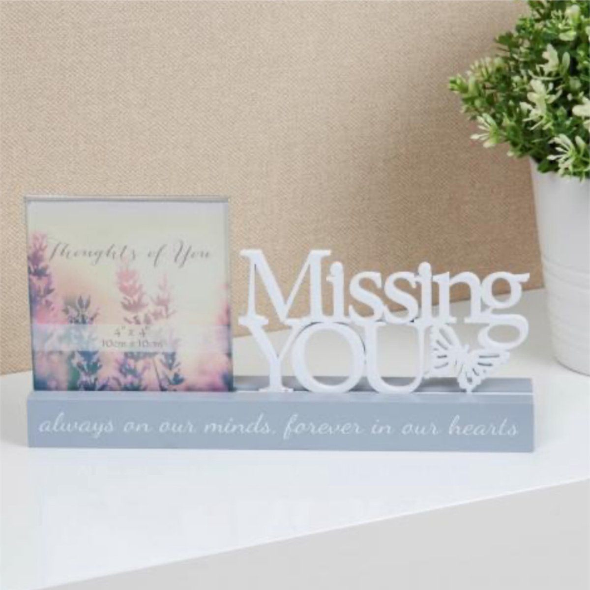 Fotolijst baby missing you wit met grijs van Celebrations