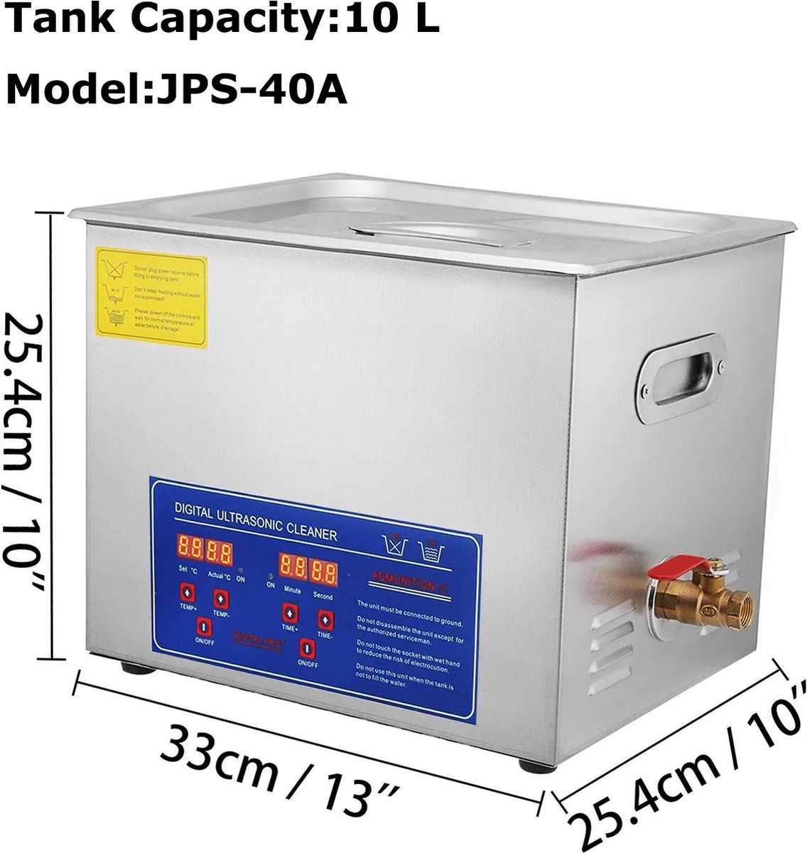 Mima Ultrasoonreiniger Ultrasoonreinigers Ultrasoonreiniger 10Ltr 240W