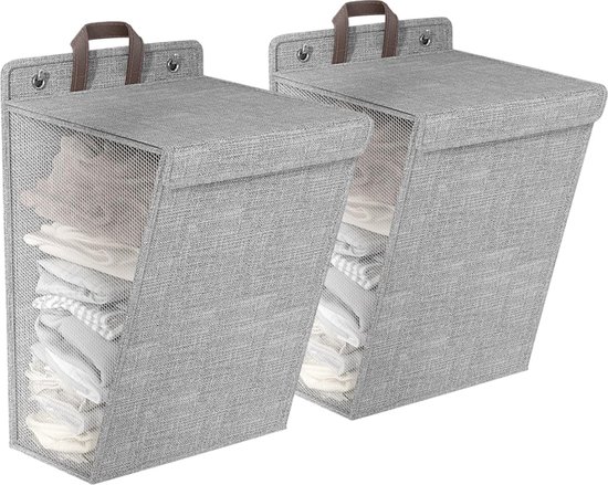 67L Rolling Plastic Opvouwbare Wasmand Kubus Opbergbak Doos Organisator met Wielen Handvat Duurzame Geventileerde Hamper voor College Dorm Essentials Slaapkamer Vuile kleren Grote Capaciteit Speelgoed