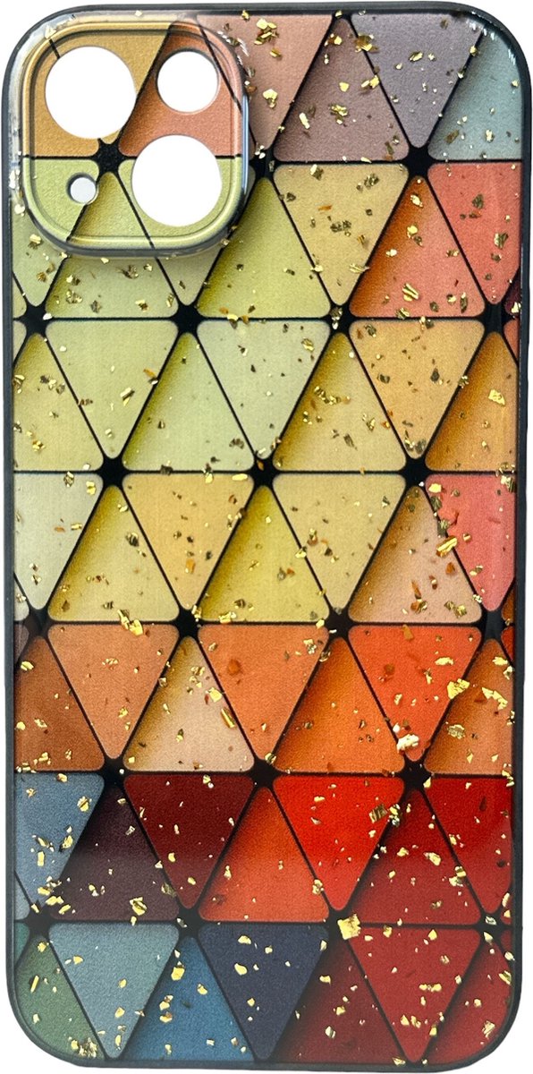 Silicone Hoesje Print - Backcover - Geschikt voor Apple iPhone 14 Plus - Marmer Triangle