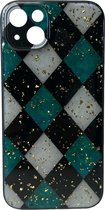 Coque en silicone Print - Back Cover - Convient pour Apple iPhone 13 - Marbre Vert