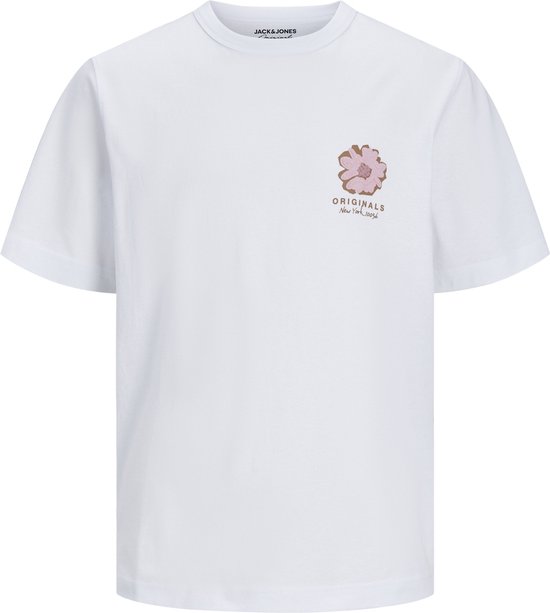 Jack & Jones T-shirt Joreaster Activity Tee Ss Crew Neck 12251966 Bright White/flower Mannen Maat - XL