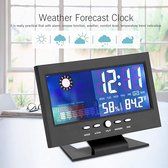 Yosoo LCD digitale wekker Temperatuur-vochtigheidsklok Draadloze digitale meter Alarm Batterij opgeladen Weersverwachtingen Kalender