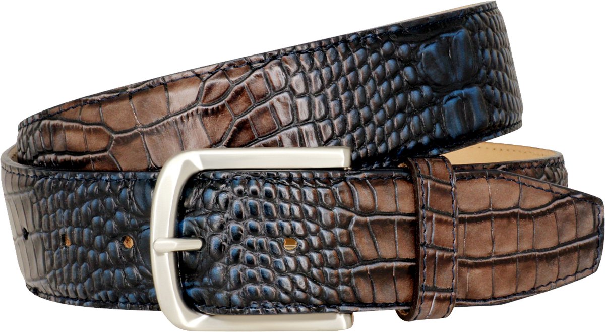 LINDENMANN leren heren riem - blauw