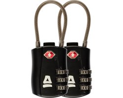 Abbey Camp Kofferslot - TSA Reisslot - Set van 2 - 3 Cijferig Hangslot