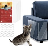Kattenbankbeschermer, 10 stuks anti-kras meubelbeschermer, kattenkrabpaal, kattenkrasafschrikband met 60 stuks bekledingsspelden voor stoffen bank, deuren, niet van toepassing op elke lederen