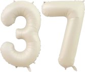 Cijfer Ballonnen Ballon Cijfer 37 Verjaardag Versiering Feest Helium Ballonnen Cijferballon Folieballon Wit Xl Formaat