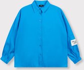 Shiny satin blouse blue - ALIX the label