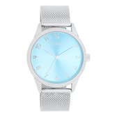Zilverkleurige OOZOO horloge met zilverkleurige metalen mesh armband - C11321