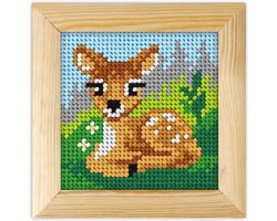 foto van Borduurpakket voor kind - met lijstje - Orchidea - Hertje