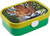 Mepal lunchbox Campus – Broodtrommel met vakjes voor kinderen – Geschikt voor 4 boterhammen – Animal Planet Tijger