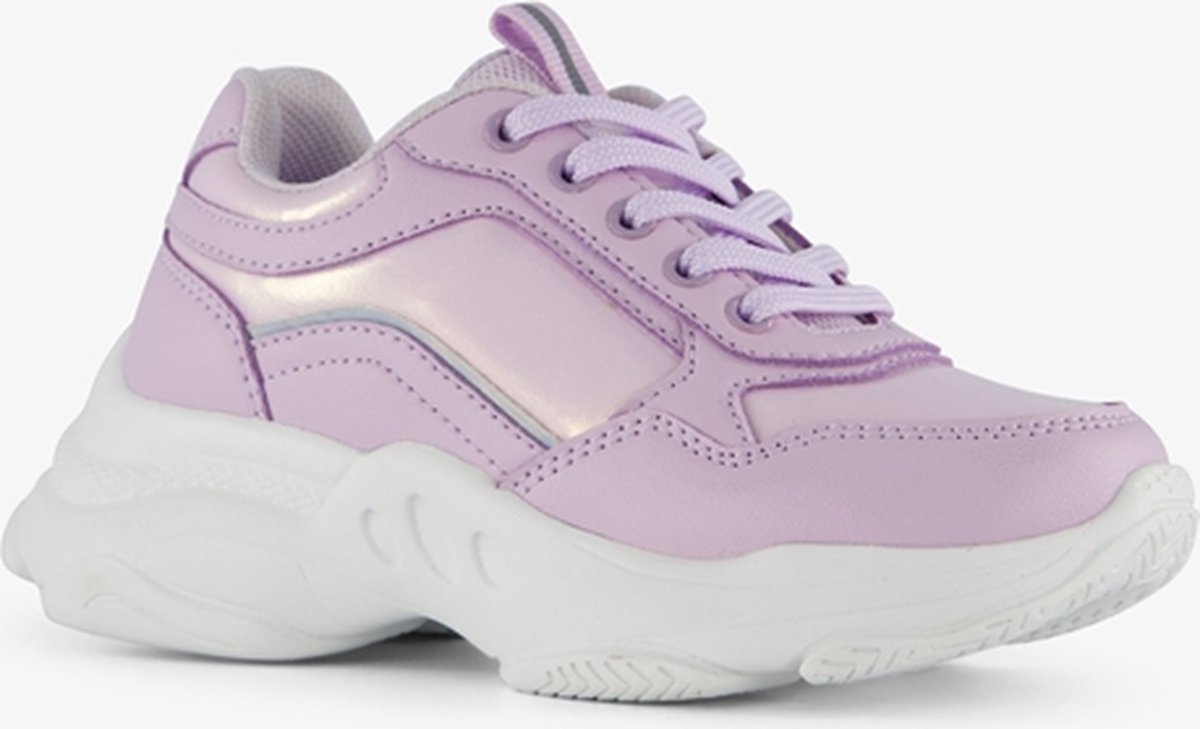 Blue Box meisjes dad sneakers paars metallic Maat 31 Uitneembare zool bol