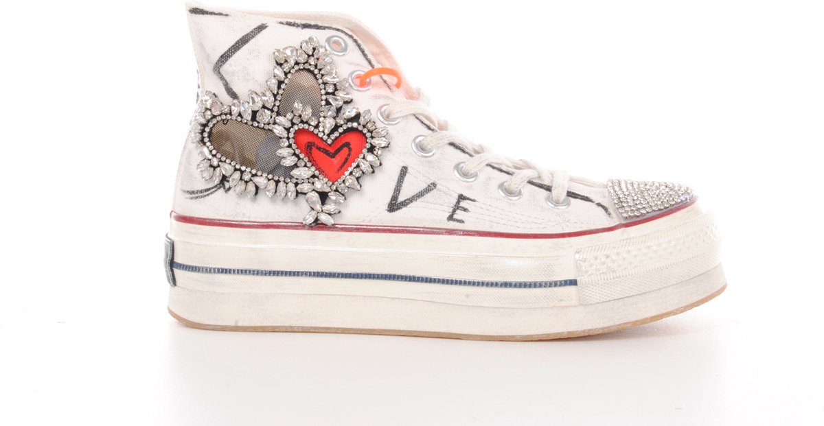 NAN-KU sneaker Superstition in witte canvas