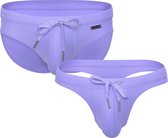 Sukrew Torrent Bulge Enhancing Swim 1 x Brief + 1 x Thong Multipack - Blueberry Milkshake - Size XXL