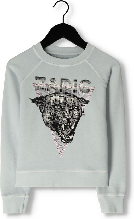 Zadig & Voltaire X15387 Truien & Vesten Meisjes - Sweater - Hoodie - Vest- Lichtblauw - Maat 104