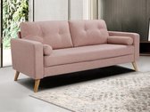 Bol.com Vente-unique Driezitsbank van stof met woleffect TATUM - Roze aanbieding